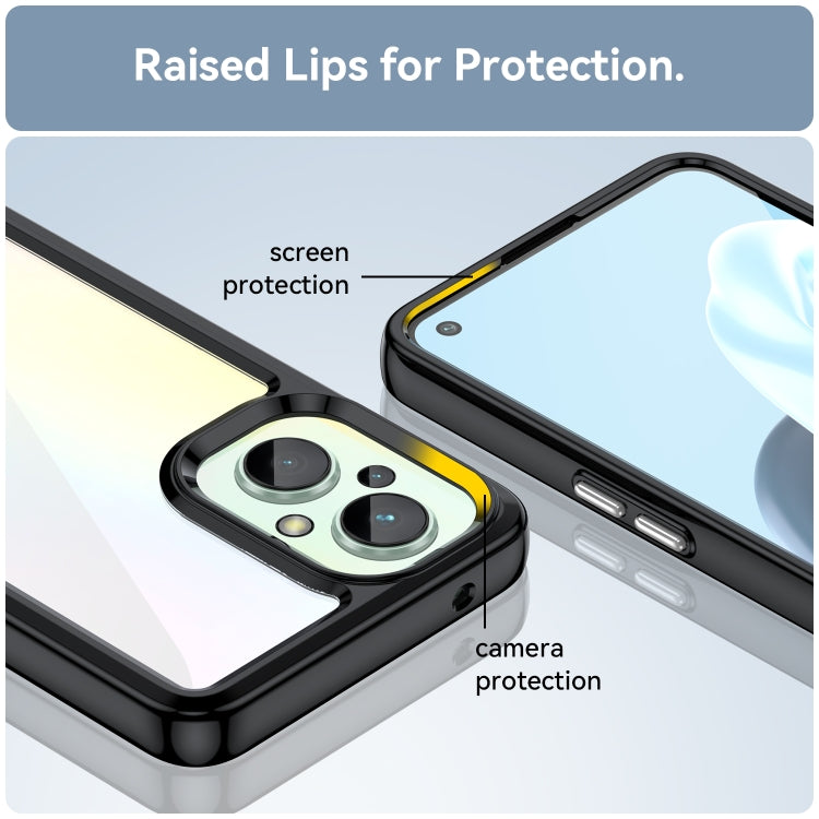 For OPPO Reno 7 Lite Colorful Series Acrylic + TPU Phone Case(Black)