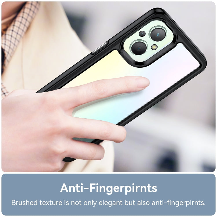 For OPPO Reno 7 Lite Colorful Series Acrylic + TPU Phone Case(Black)