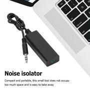 3.5mm Audio Common Ground Isolator Signal Anti-jamming Noise Reducer(Black)