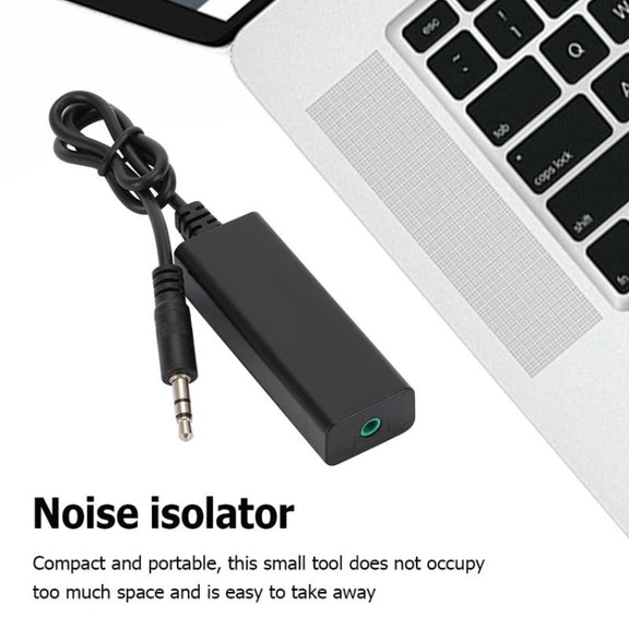 3.5mm Audio Common Ground Isolator Signal Anti-jamming Noise Reducer(Black)