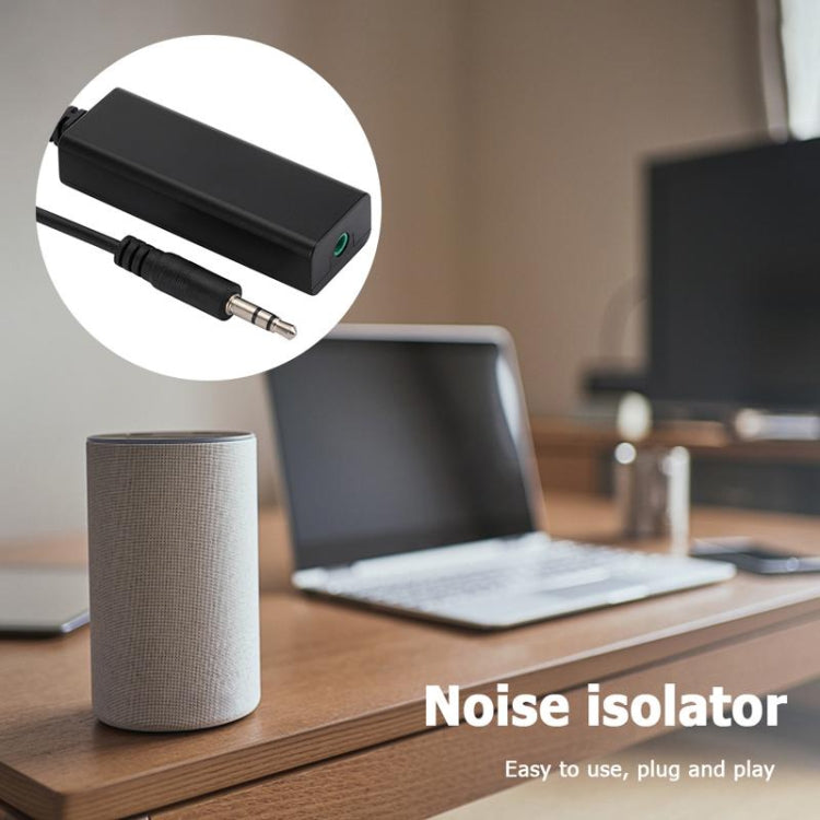 3.5mm Audio Common Ground Isolator Signal Anti-jamming Noise Reducer(Black)