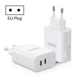 DUZZONA T4 PD 35W Dual Type-C Ports Travel Charger, Plug Type:EU Plug(White) - USB Charger by DUZZONA | Online Shopping South Africa | PMC TechLife | Buy Now Pay Later Mobicred