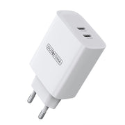 DUZZONA T4 PD 35W Dual Type-C Ports Travel Charger, Plug Type:EU Plug(White)