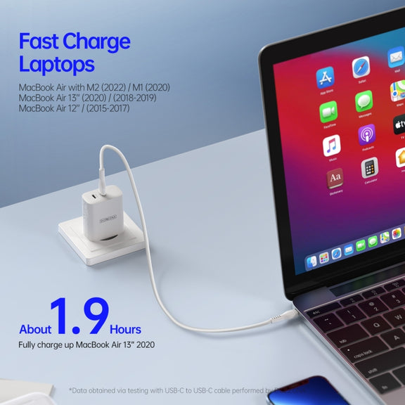 DUZZONA T4 PD 35W Dual Type-C Ports Travel Charger, Plug Type:EU Plug(White)