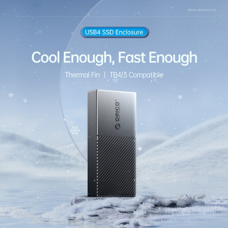 ORICO FV09C3-G2-GY 10Gbps USB3.2 Gen2 Type-C M.2 NVMe/NGFF(SATA) Dual Protocol SSD Enclosure(Grey)