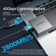 ORICO M207C3-G4-RG 20Gbps USB3.2 Gen2x2 Type-C M.2 NVMe SSD Enclosure(Gold)