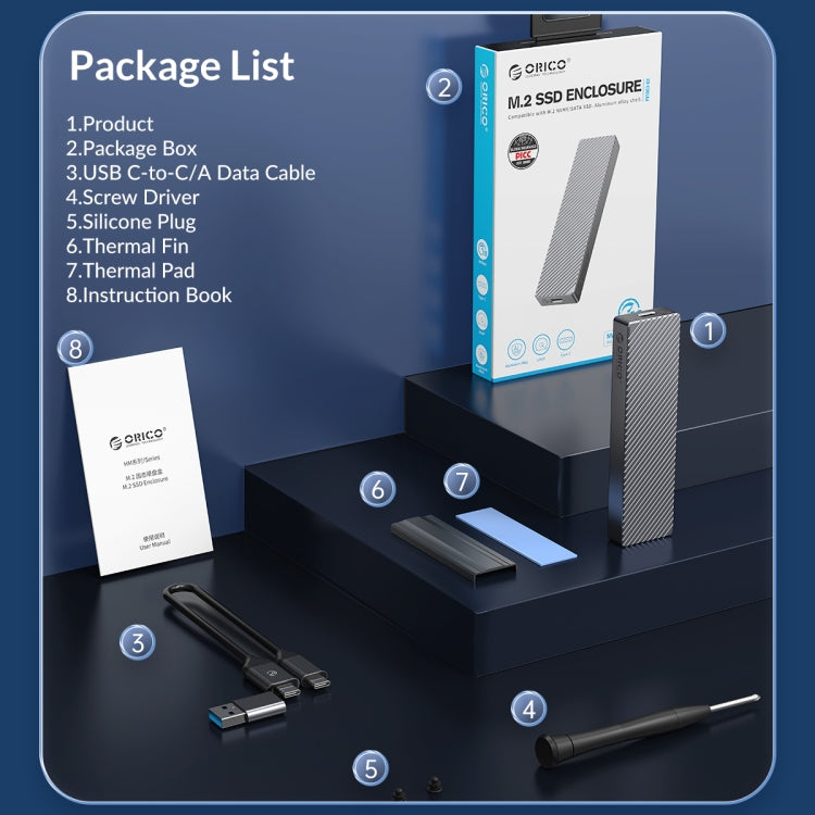 ORICO M211C3-GY M.2 NGFF SSD enclosure(Grey)