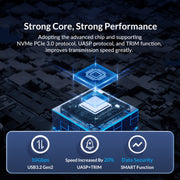 ORICO FV15C3-G2-SV 10Gbps USB3.2 Gen2 Type-C M.2 NVMe/NGFF(SATA) Dual Protocol SSD Enclosure(Silver)
