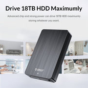 ORICO HM35C3 3.5 inch USB3.1 Gen1 Type-C Hard Drive Enclosure, Plug:US Plug(Black)
