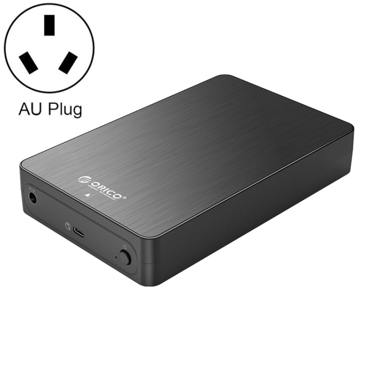 ORICO HM35C3 3.5 inch USB3.1 Gen1 Type-C Hard Drive Enclosure, Plug:AU Plug(Black)