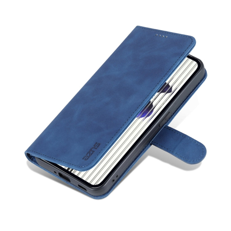 For Nothing Phone 1 AZNS Skin Feel Calf Texture Flip Leather Phone Case (Blue)