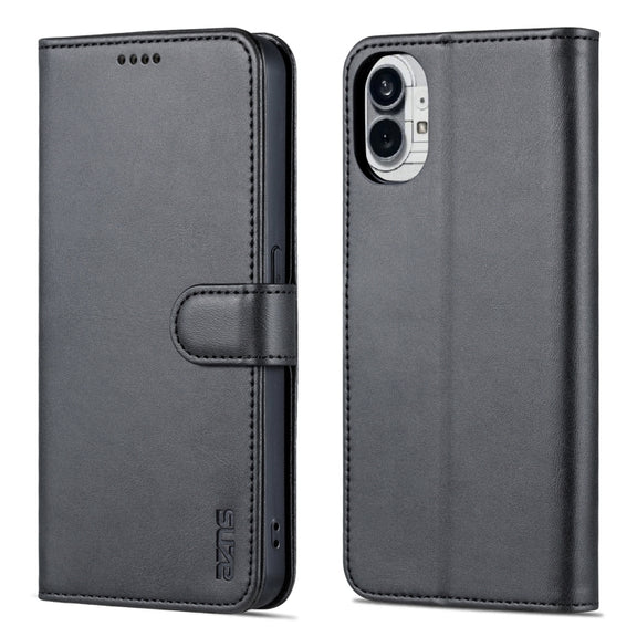 For Nothing Phone 1 AZNS Skin Feel Calf Texture Flip Leather Phone Case (Black)