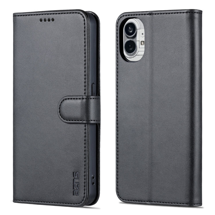 For Nothing Phone 1 AZNS Skin Feel Calf Texture Flip Leather Phone Case (Black)