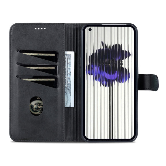 For Nothing Phone 1 AZNS Skin Feel Calf Texture Flip Leather Phone Case (Black)