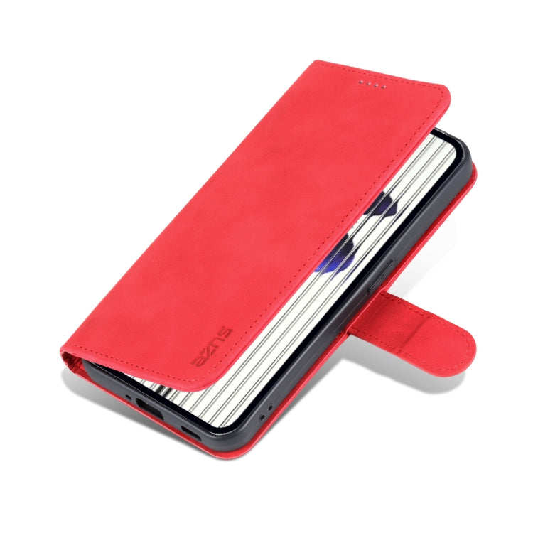 For Nothing Phone 1 AZNS Skin Feel Calf Texture Flip Leather Phone Case (Red)