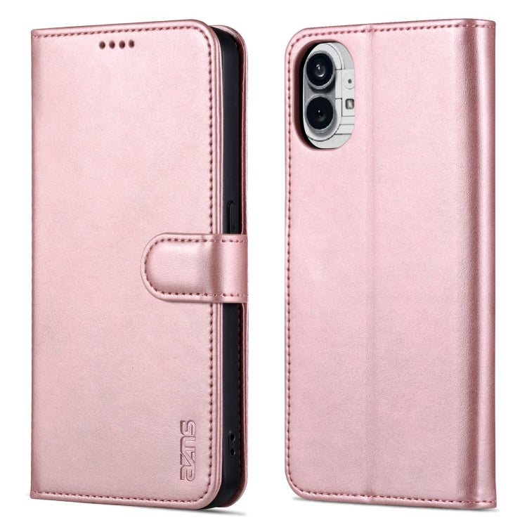 For Nothing Phone 1 AZNS Skin Feel Calf Texture Flip Leather Phone Case (Rose Gold)