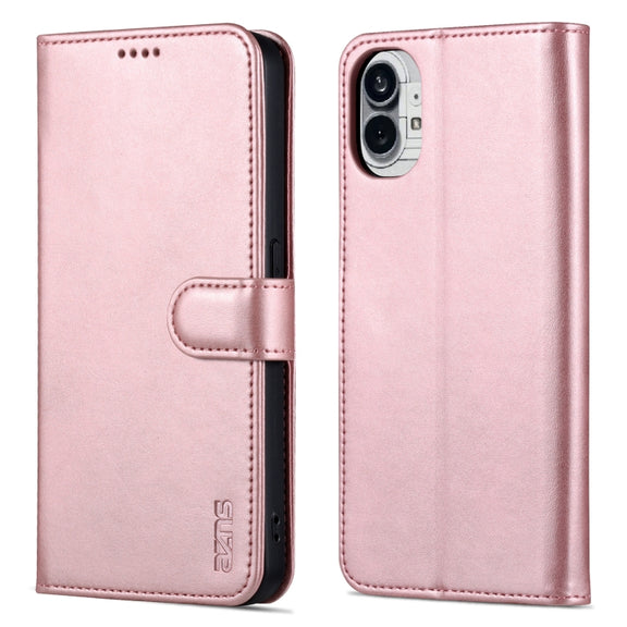 For Nothing Phone 1 AZNS Skin Feel Calf Texture Flip Leather Phone Case (Rose Gold)