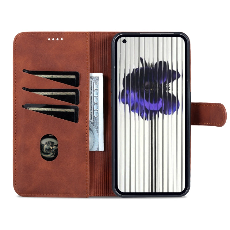 For Nothing Phone 1 AZNS Skin Feel Calf Texture Flip Leather Phone Case (Brown)