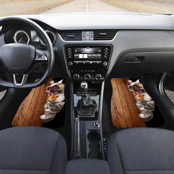 4 in 1 Zebra Stripe Universal Printing Auto Car Floor Mats Set, Style:HN1253