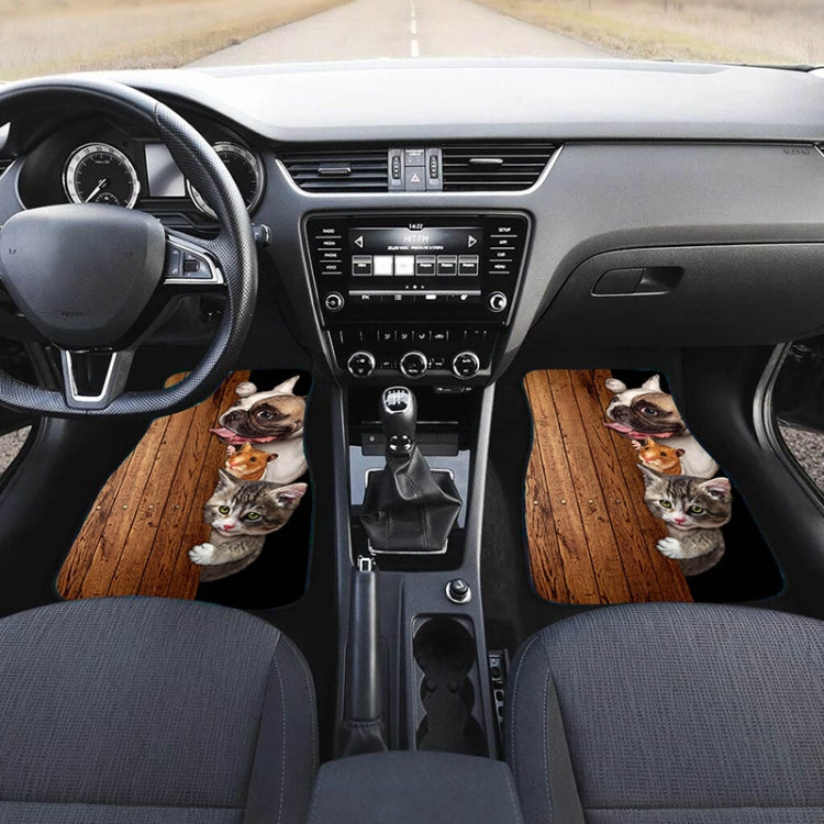 4 in 1 Zebra Stripe Universal Printing Auto Car Floor Mats Set, Style:HN1253