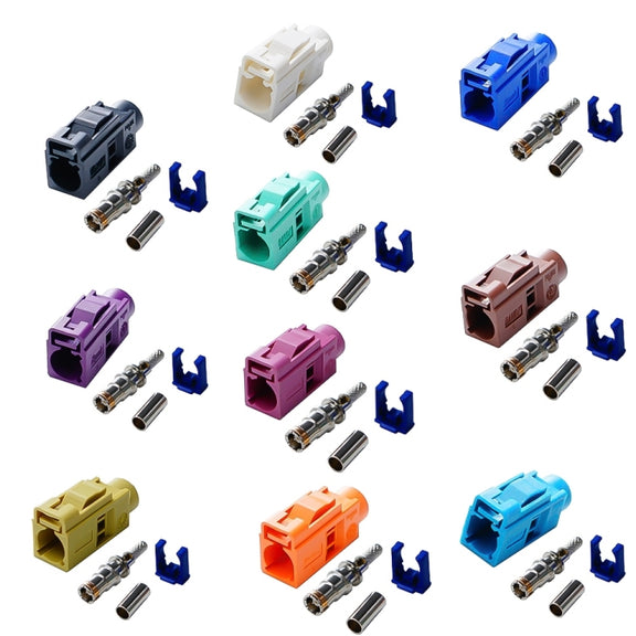 For RG174 Cable Fakra Radio Crimp Female Jack / Plug Connector with Phantom RF Coaxial(Fakra E)