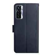 For Tecno Camon 17 Pro Genuine Leather Fingerprint-proof Horizontal Flip Phone Case(Blue)