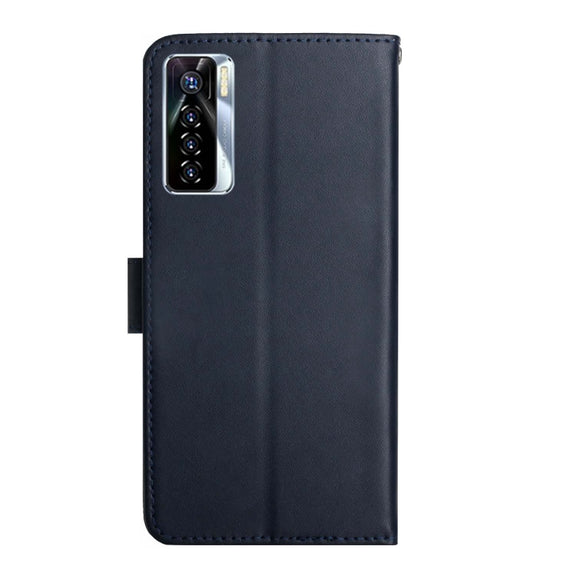 For Tecno Camon 17 Pro Genuine Leather Fingerprint-proof Horizontal Flip Phone Case(Blue)