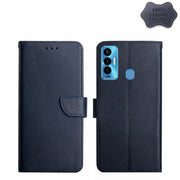 For Tecno Camon 18i Genuine Leather Fingerprint-proof Horizontal Flip Phone Case(Blue)