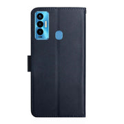 For Tecno Camon 18i Genuine Leather Fingerprint-proof Horizontal Flip Phone Case(Blue)