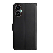 For Tecno Camon 19 4G Genuine Leather Fingerprint-proof Horizontal Flip Phone Case(Black)