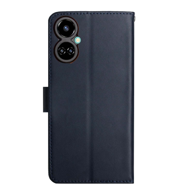 For Tecno Camon 19 Pro 4G Genuine Leather Fingerprint-proof Horizontal Flip Phone Case(Blue)