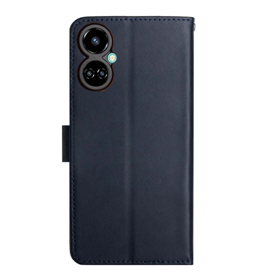 For Tecno Camon 19 Pro 4G Genuine Leather Fingerprint-proof Horizontal Flip Phone Case(Blue)