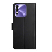 For Tecno Spark 8 Genuine Leather Fingerprint-proof Horizontal Flip Phone Case(Black)