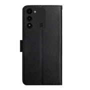 For Tecno Spark Go 2022 Genuine Leather Fingerprint-proof Horizontal Flip Phone Case(Black)