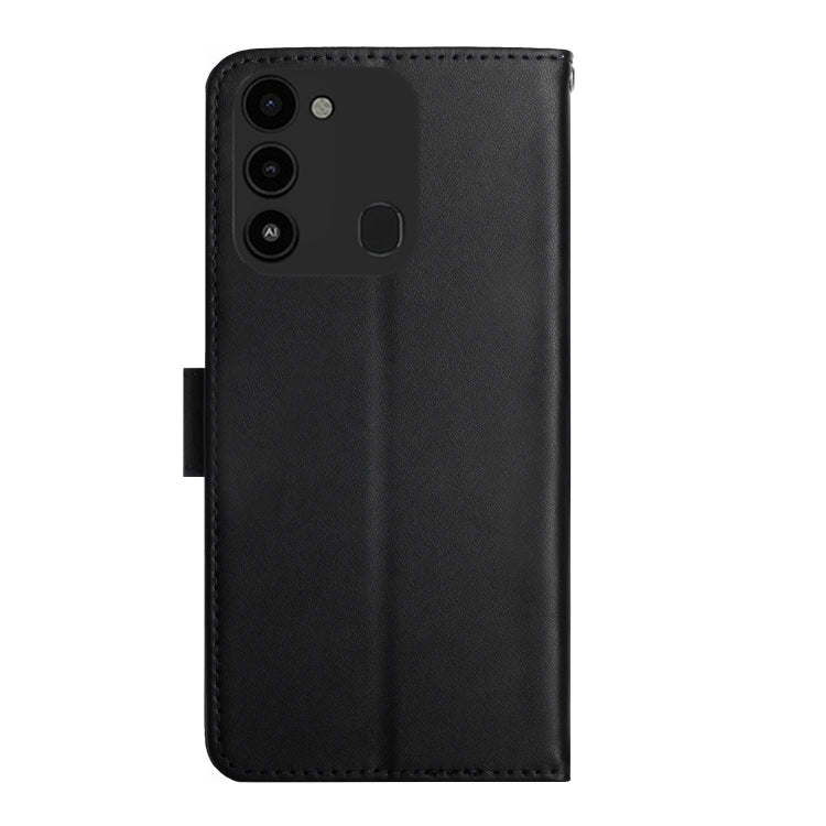 For Tecno Spark Go 2022 Genuine Leather Fingerprint-proof Horizontal Flip Phone Case(Black)