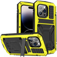 For iPhone 14 Pro R-JUST Shockproof Waterproof Dust-proof Case with Holder(Yellow) - free shipping - PMC TechLife - Order now!