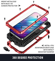For iPhone 14 Pro R-JUST Shockproof Water-resistant Dust-proof Case with Holder(Red)