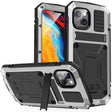 For iPhone 14 R-JUST Shockproof Waterproof Dust-proof Case with Holder (Silver) - free shipping - PMC TechLife - Order now!