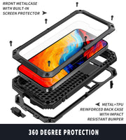 For iPhone 14 R-JUST Shockproof Water-resistant Dust-proof Case with Holder (Black)