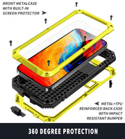 For iPhone 14 Plus R-JUST Shockproof Water-resistant Dust-proof Case with Holder (Yellow)