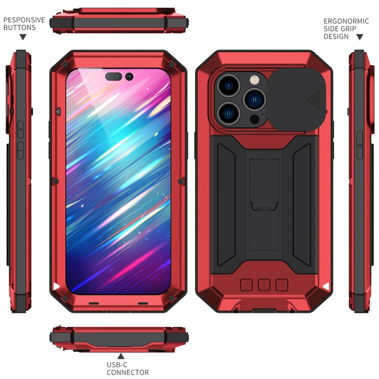 For iPhone 14 Pro Max R-JUST Shockproof Life Water-resistant Dust-proof Case (Red)