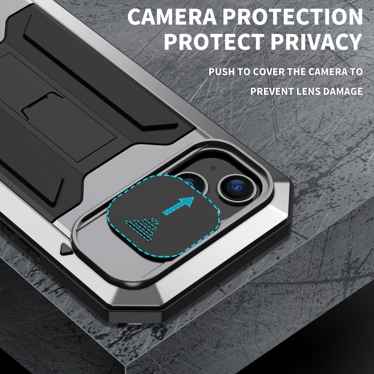 For iPhone 14 R-JUST Shockproof Life Water-resistant Dust-proof Case (Silver)