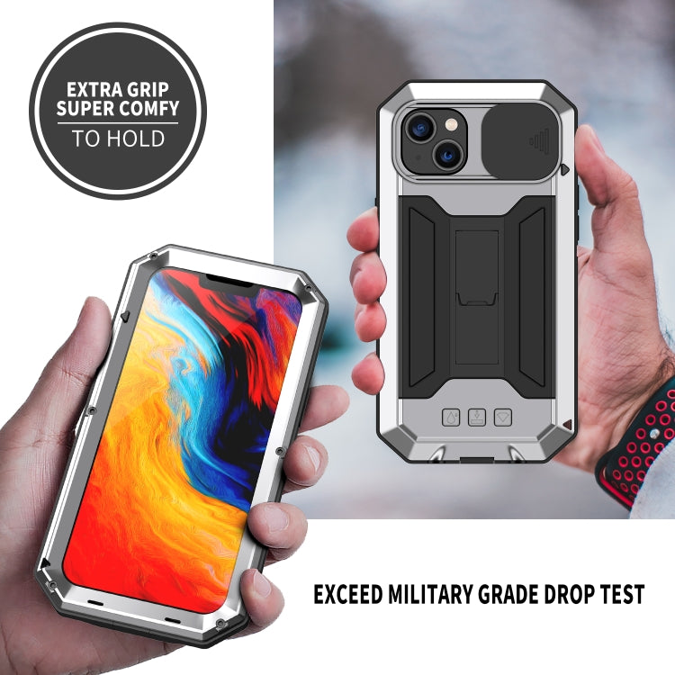 For iPhone 14 R-JUST Shockproof Life Water-resistant Dust-proof Case (Silver)