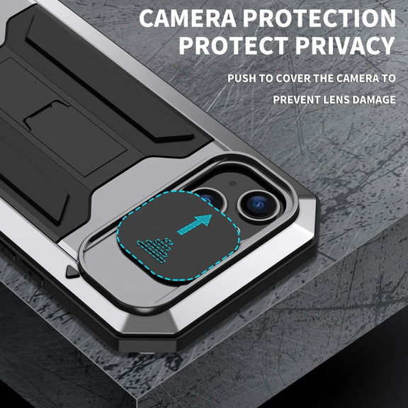 For iPhone 14 Plus R-JUST Shockproof Life Water-resistant Dust-proof Case (Silver)