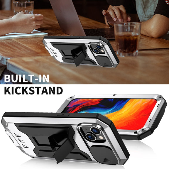 For iPhone 14 Plus R-JUST Shockproof Life Water-resistant Dust-proof Case (Silver)
