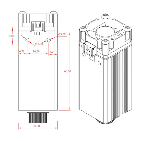 NEJE B30635 500MW 405nm Laser Engraver Module Kits