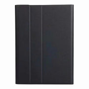 Round Cap Bluetooth Keyboard Leather Case with Pen Slot, without Touchpad For Samsung Galaxy Tab S7(Black+White Keyboard)