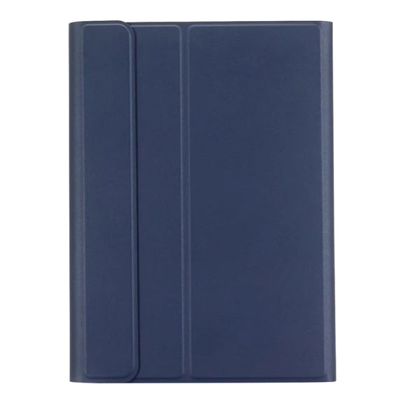 Round Cap Bluetooth Keyboard Leather Case with Pen Slot, without Touchpad For Samsung Galaxy Tab S7(Dark Blue+White Keyboard)