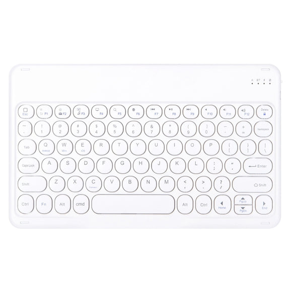 Round Cap Bluetooth Keyboard Leather Case with Pen Slot, without Touchpad For Samsung Galaxy Tab S7(Dark Blue+White Keyboard)