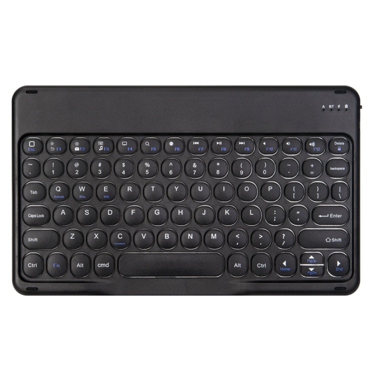 Round Cap Bluetooth Keyboard Leather Case with Pen Slot, without Touchpad For Samsung Galaxy Tab S7(Dark Blue+Black Keyboard)